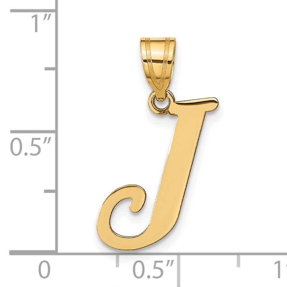 14k Yellow Gold 14k Polished Letter J Initial Pendant