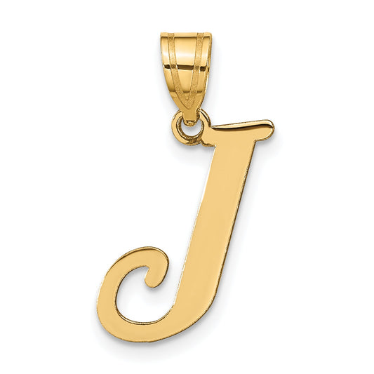 14k Yellow Gold 14k Polished Letter J Initial Pendant