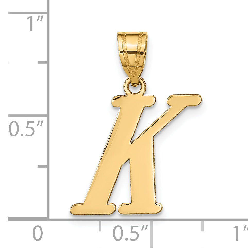 14k Yellow Gold 14k Polished Letter K Initial Pendant