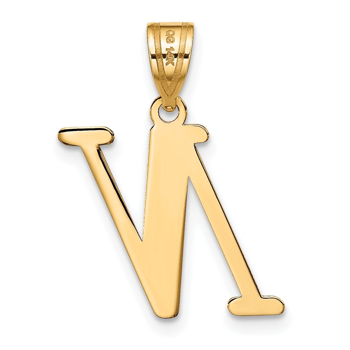 14k Yellow Gold 14k Polished Letter N Initial Pendant