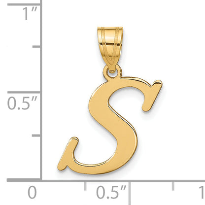 14k Yellow Gold 14k Polished Letter S Initial Pendant
