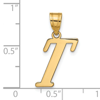 14k Yellow Gold 14k Polished Letter T Initial Pendant