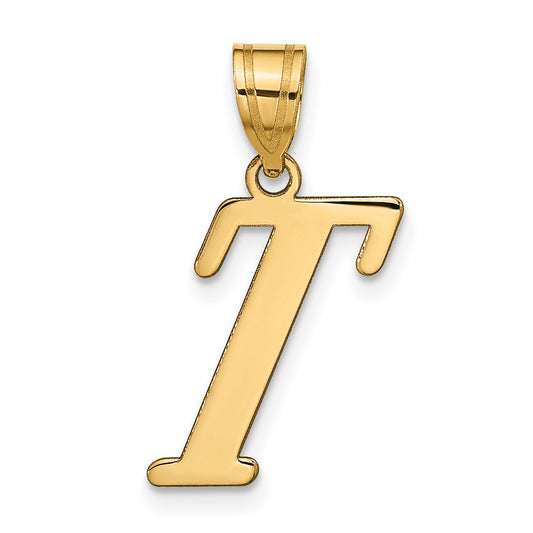 14k Yellow Gold 14k Polished Letter T Initial Pendant