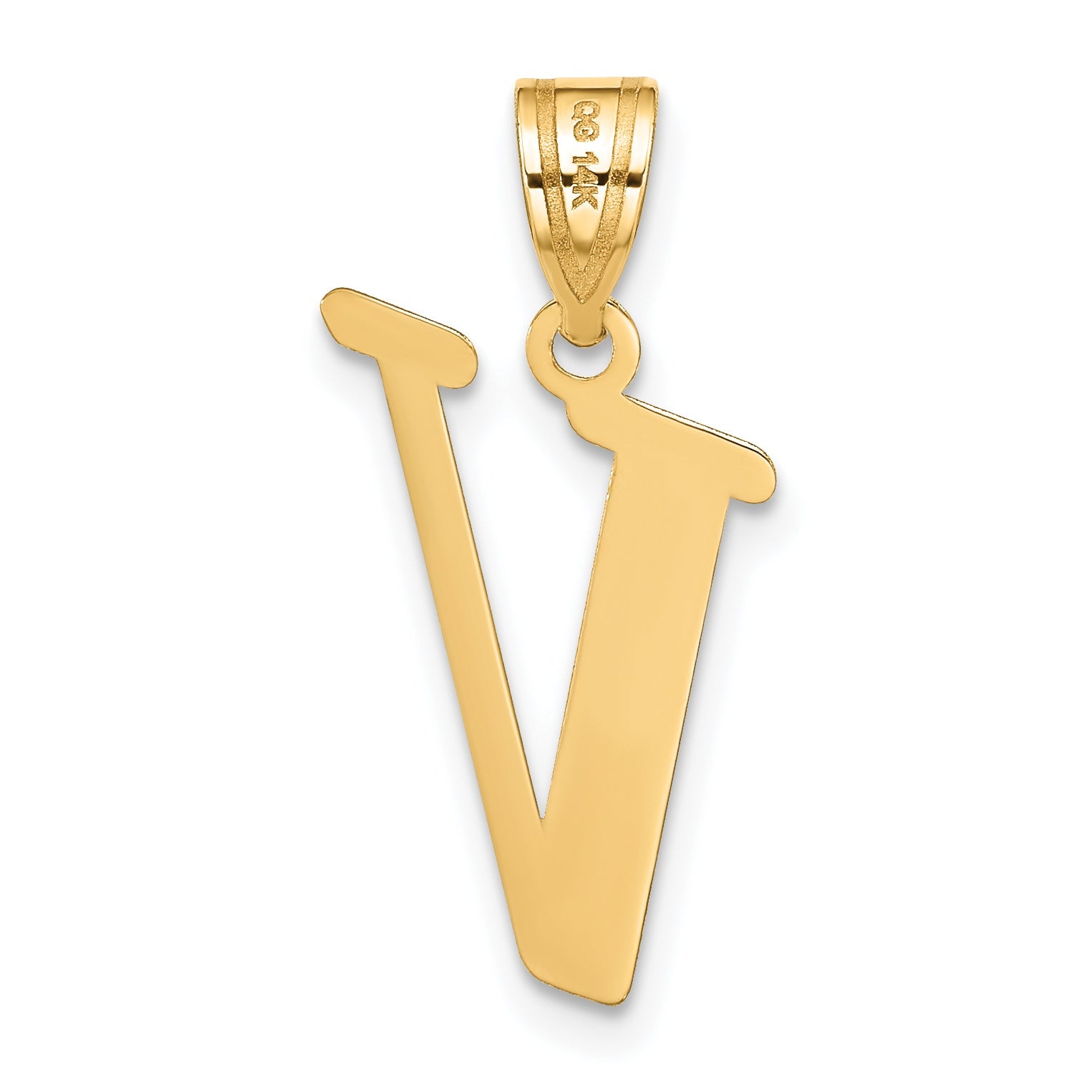 14k Yellow Gold 14k Polished Letter V Initial Pendant