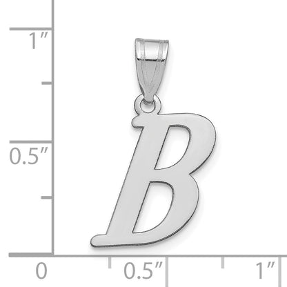 14k White Gold 14kw Polished Letter B Initial Pendant