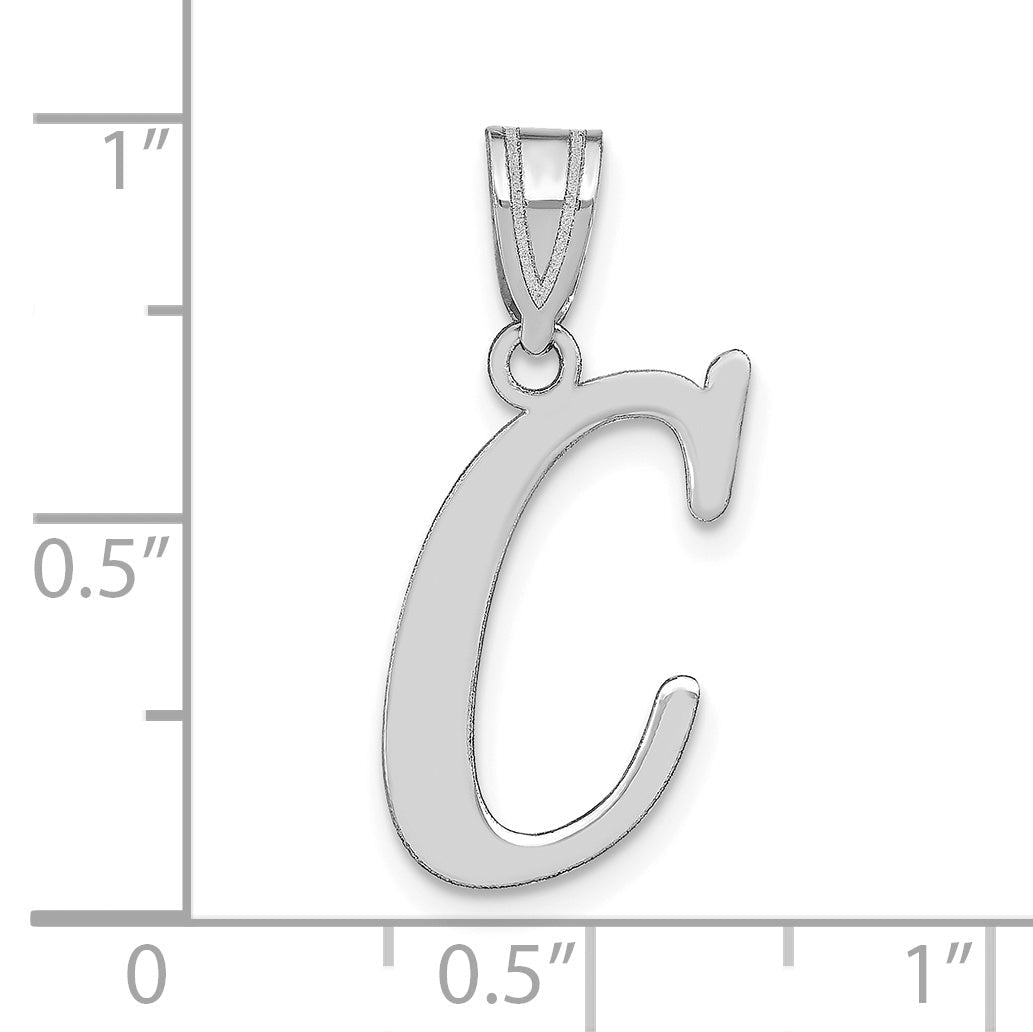 14k White Gold 14kw Polished Letter C Initial Pendant