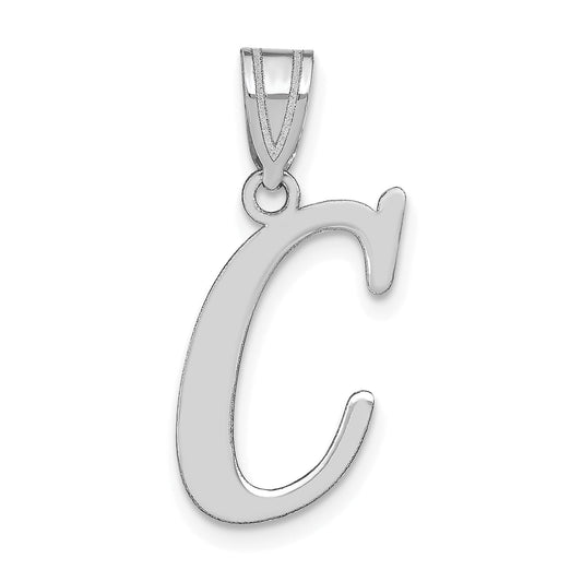 14k White Gold 14kw Polished Letter C Initial Pendant
