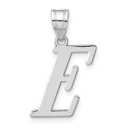 14k White Gold 14kw Polished Letter E Initial Pendant