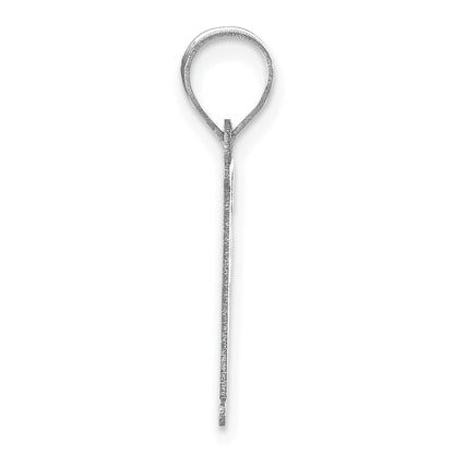 14k White Gold 14kw Polished Letter F Initial Pendant