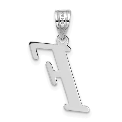 14k White Gold 14kw Polished Letter F Initial Pendant