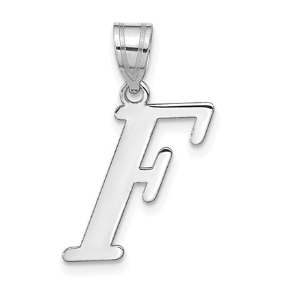 14k White Gold 14kw Polished Letter F Initial Pendant