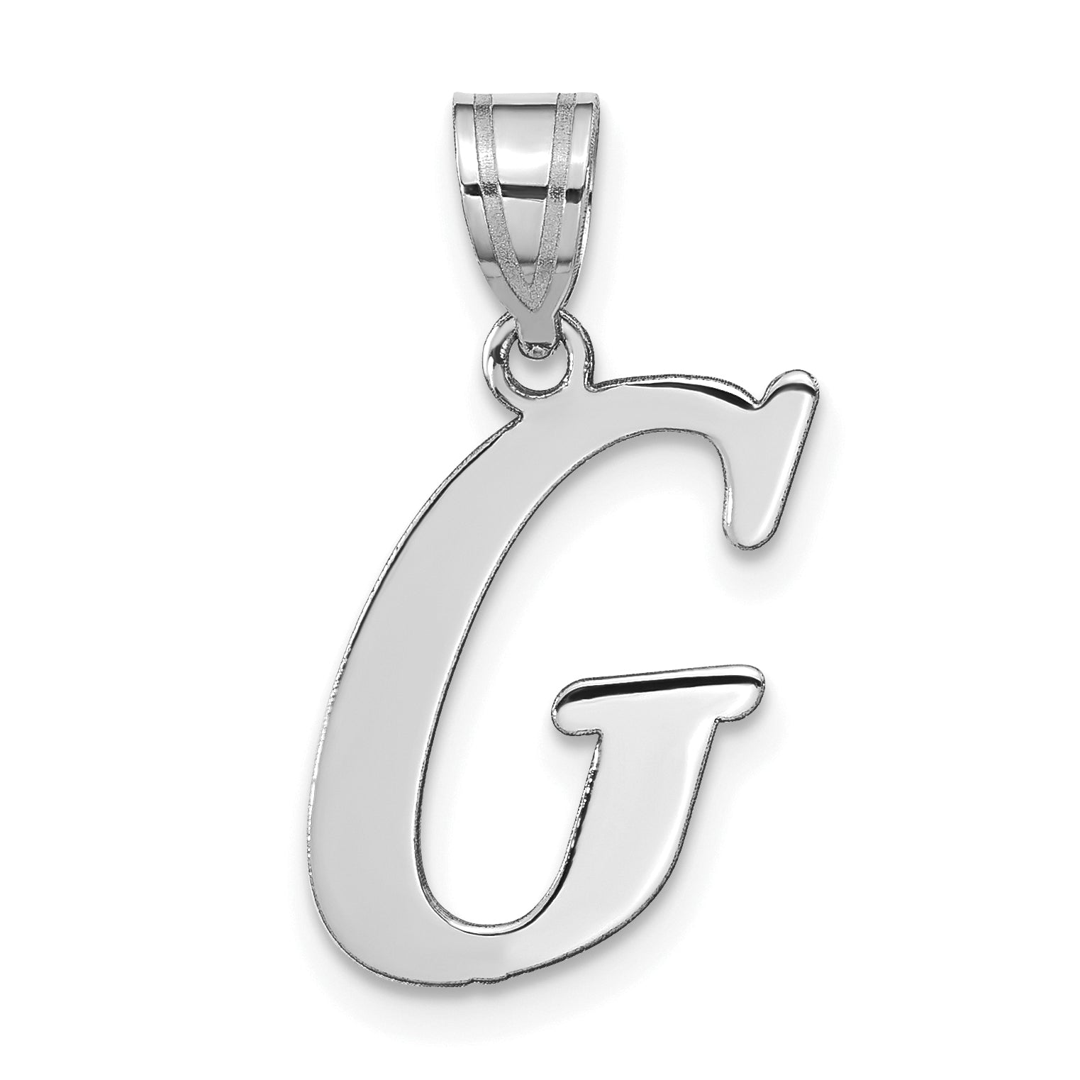 14k White Gold 14kw Polished Letter G Initial Pendant
