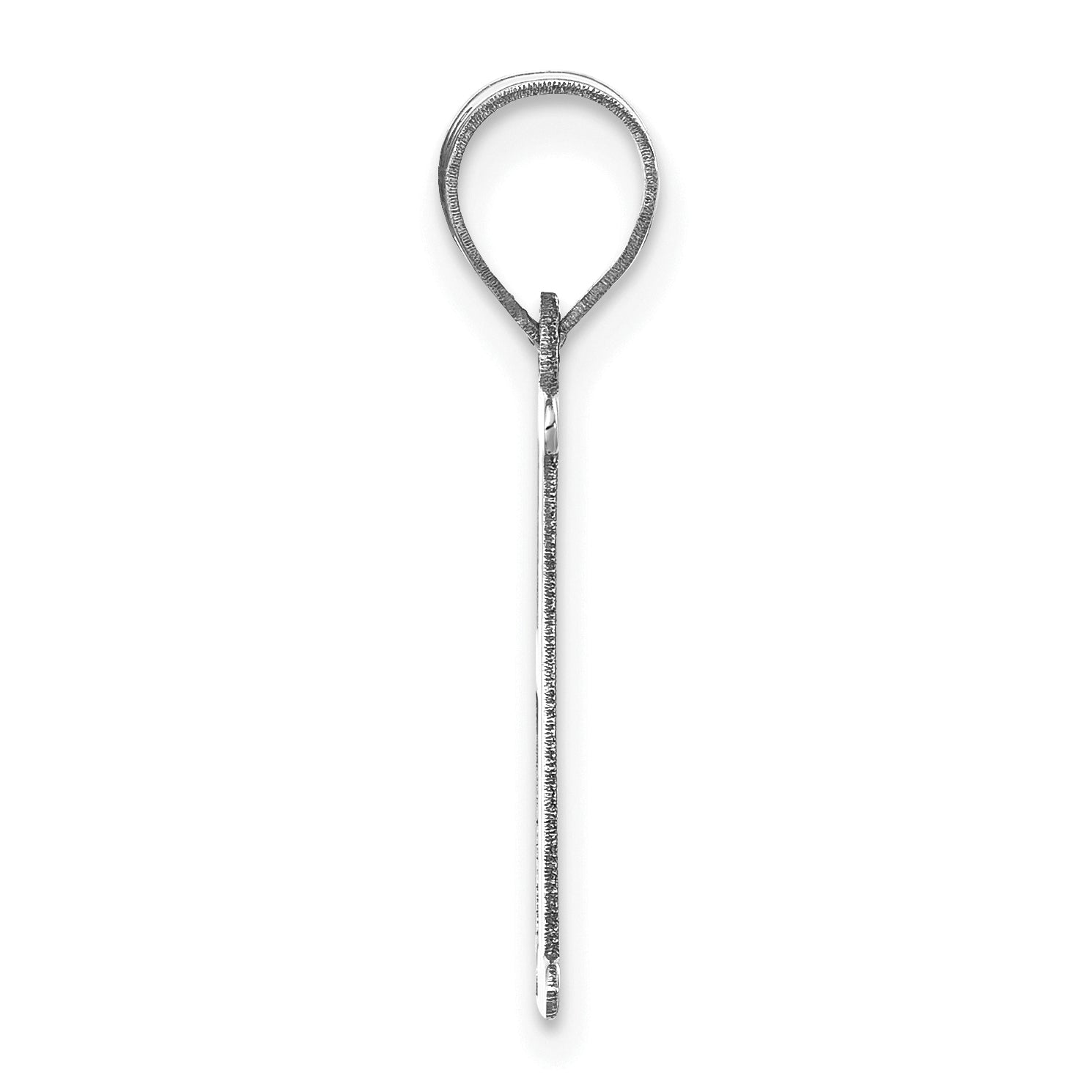 14k White Gold 14kw Polished Letter H Initial Pendant