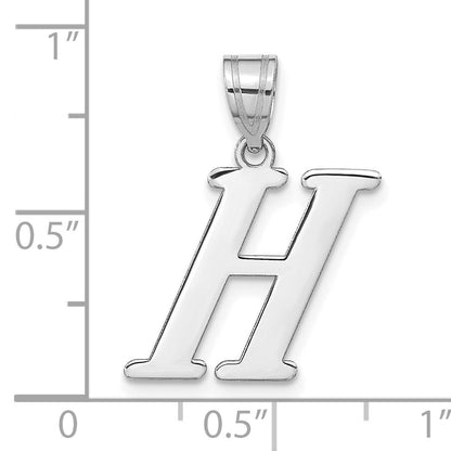 14k White Gold 14kw Polished Letter H Initial Pendant