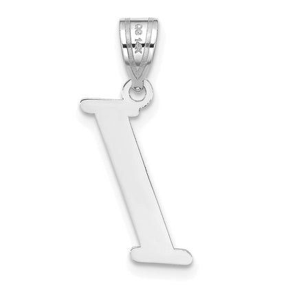 14k White Gold 14kw Polished Letter I Initial Pendant