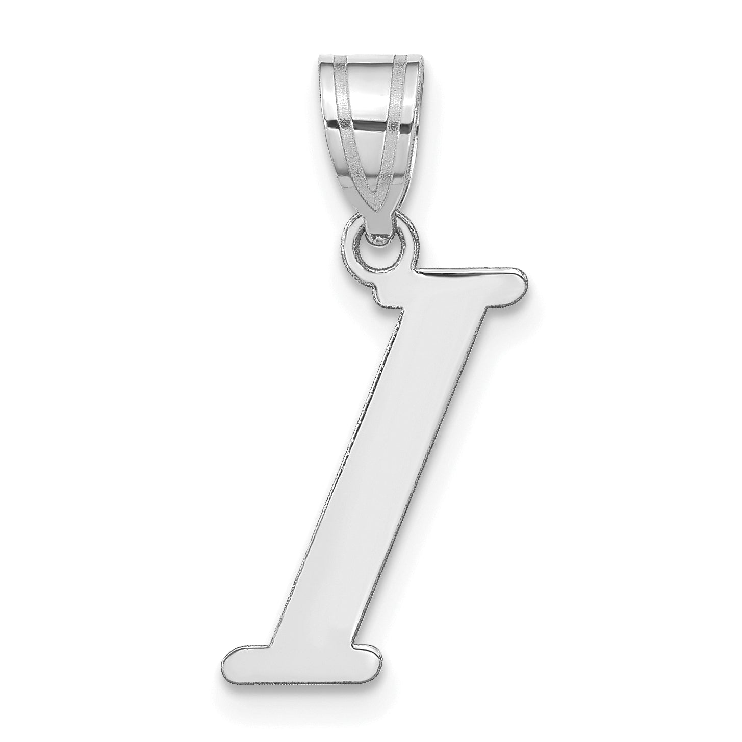 14k White Gold 14kw Polished Letter I Initial Pendant