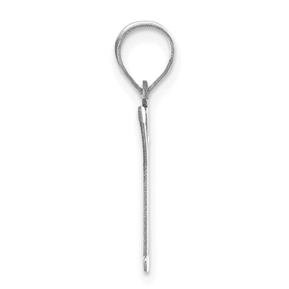 14k White Gold 14kw Polished Letter K Initial Pendant