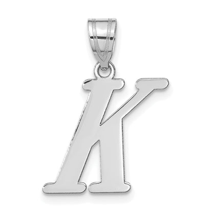 14k White Gold 14kw Polished Letter K Initial Pendant
