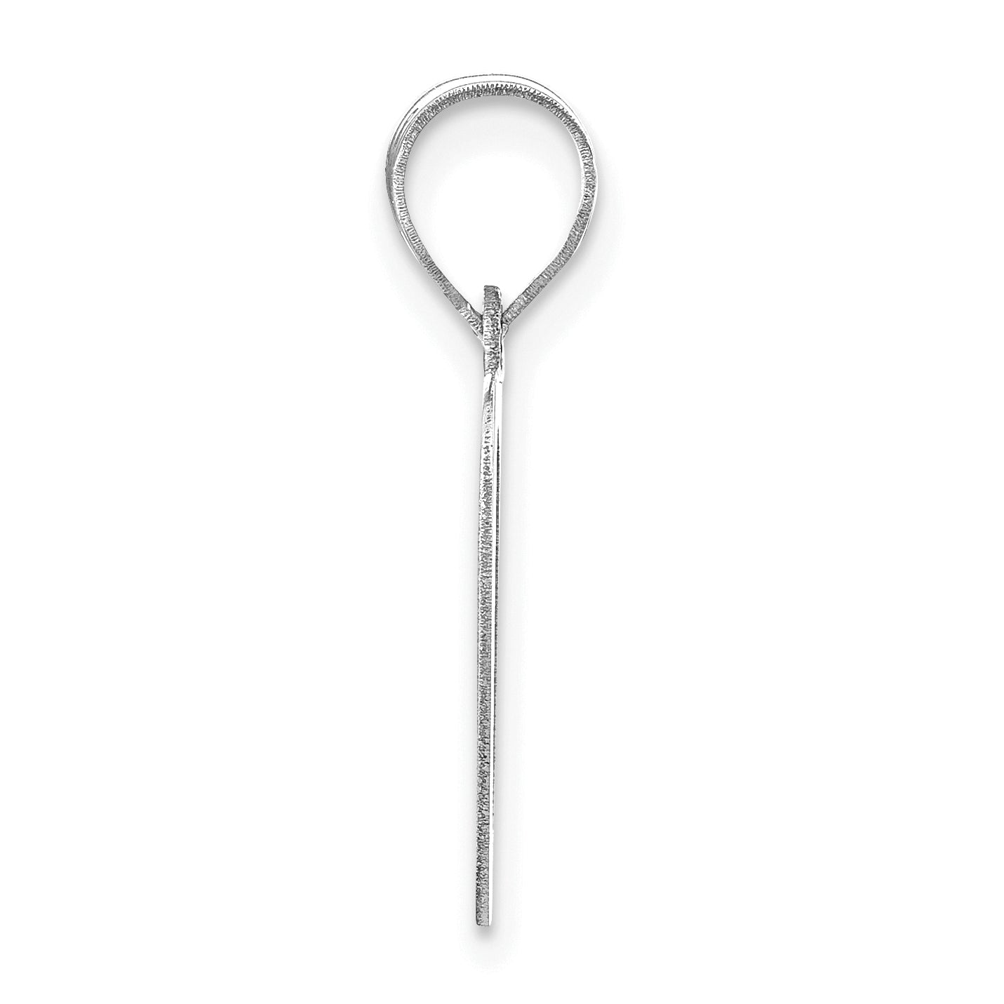 14k White Gold 14kw Polished Letter O Initial Pendant