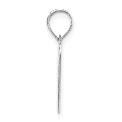 14k White Gold 14kw Polished Letter O Initial Pendant