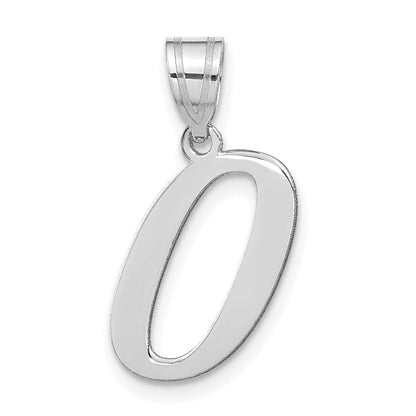 14k White Gold 14kw Polished Letter O Initial Pendant