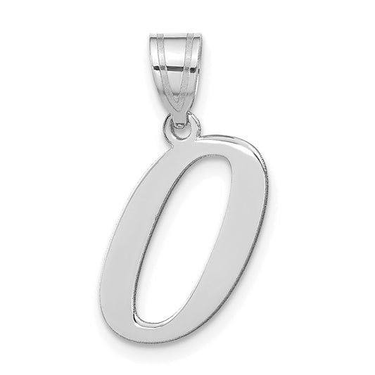14k White Gold 14kw Polished Letter O Initial Pendant