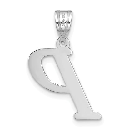 14k White Gold 14kw Polished Letter P Initial Pendant