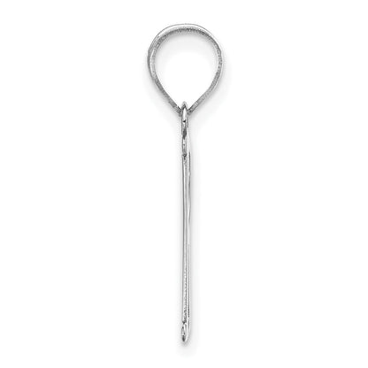 14k White Gold 14kw Polished Letter R Initial Pendant