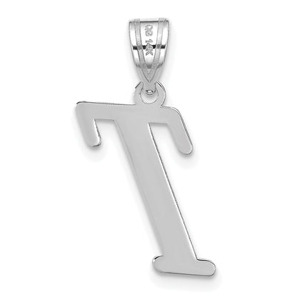 14k White Gold 14kw Polished Letter T Initial Pendant