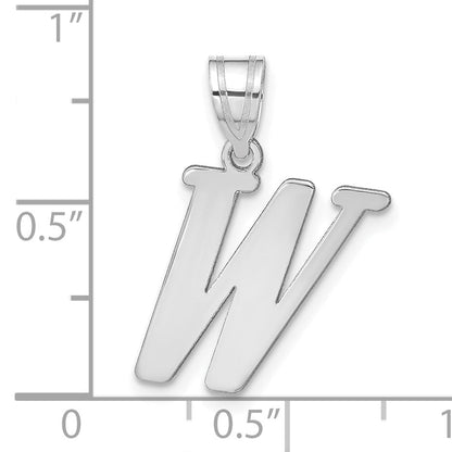 14k White Gold 14kw Polished Letter W Initial Pendant