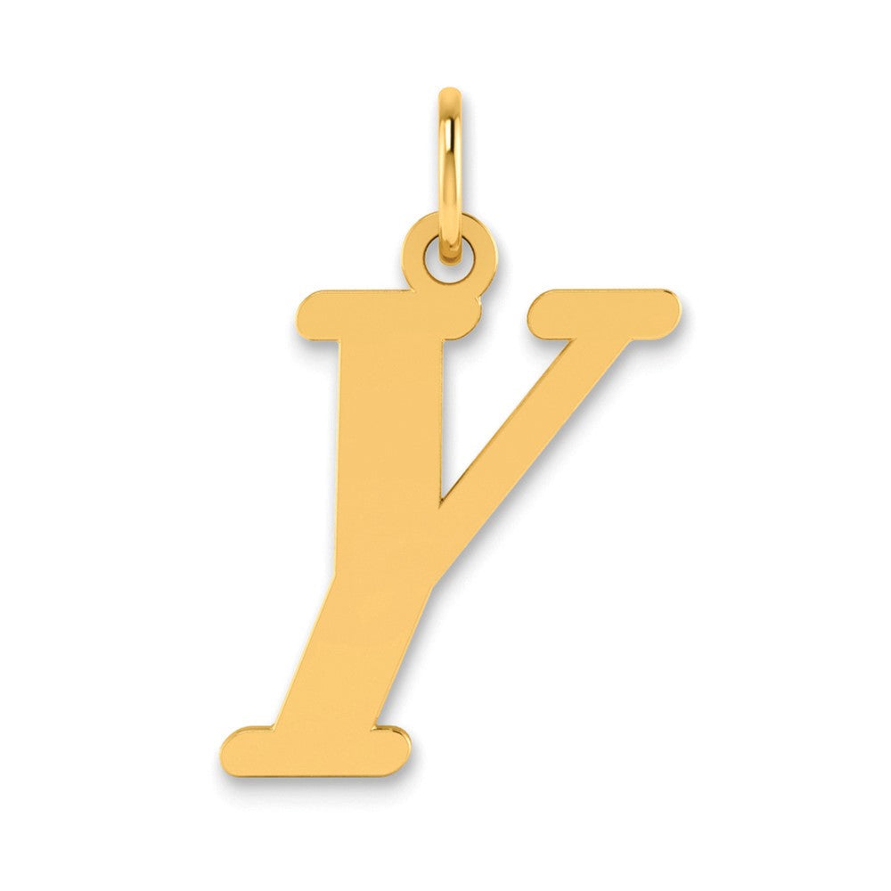 14K Yellow Gold Polished Letter Y Initial Pendant
