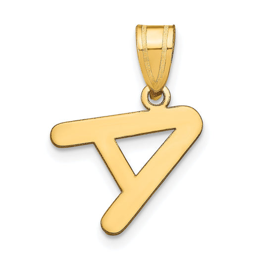 14k Yellow Gold 14k Polished Bubble Letter A Initial Pendant