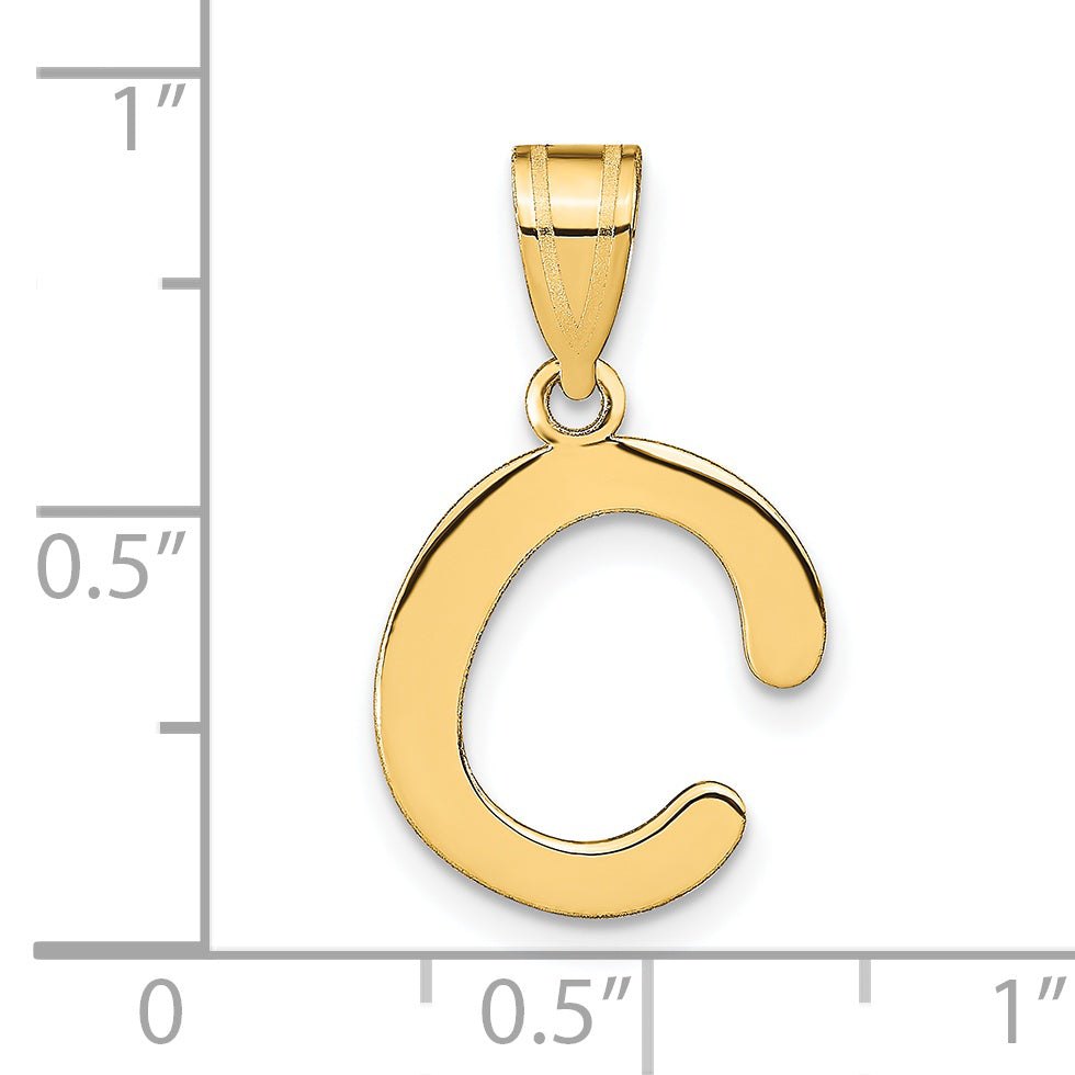 14k Yellow Gold 14k Polished Bubble Letter C Initial Pendant