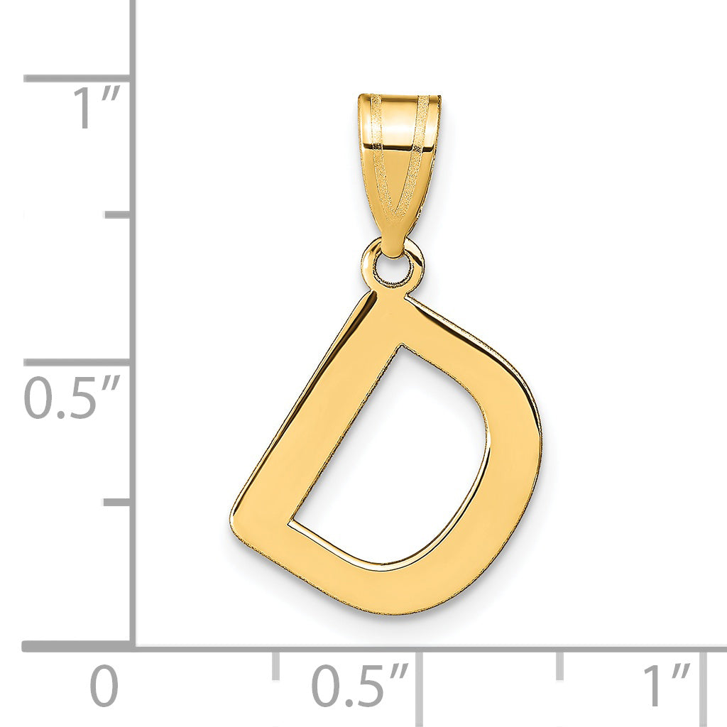 14k Yellow Gold 14k Polished Bubble Letter D Initial Pendant