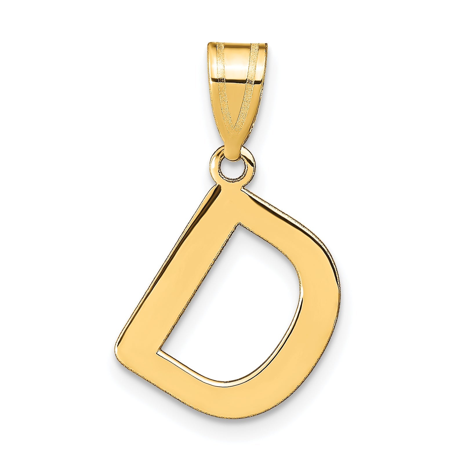 14k Yellow Gold 14k Polished Bubble Letter D Initial Pendant
