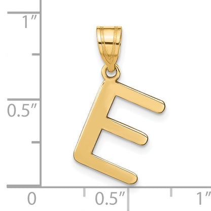 14k Yellow Gold 14k Polished Bubble Letter E Initial Pendant