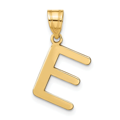 14k Yellow Gold 14k Polished Bubble Letter E Initial Pendant