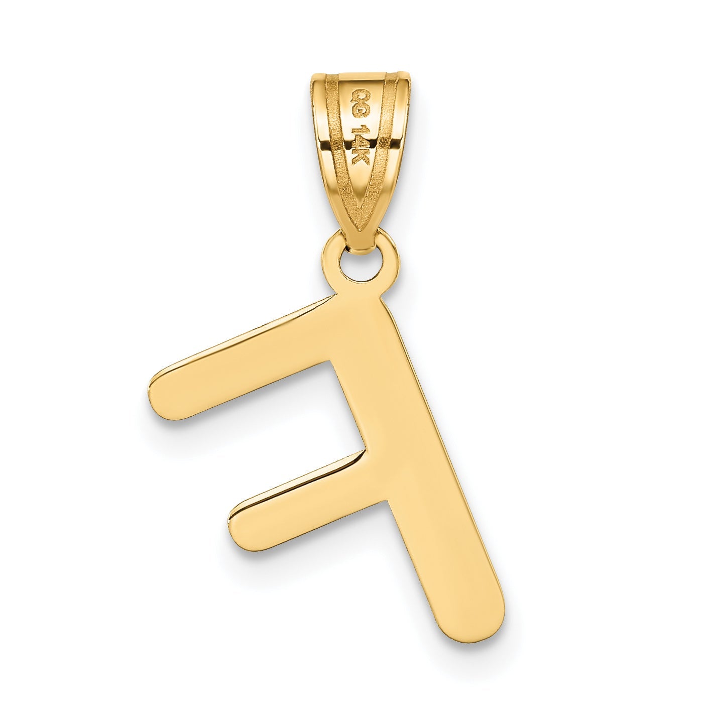 14k Yellow Gold 14k Polished Bubble Letter F Initial Pendant