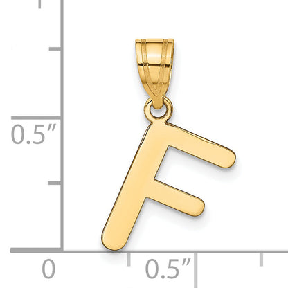 14k Yellow Gold 14k Polished Bubble Letter F Initial Pendant