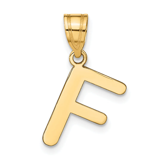 14k Yellow Gold 14k Polished Bubble Letter F Initial Pendant