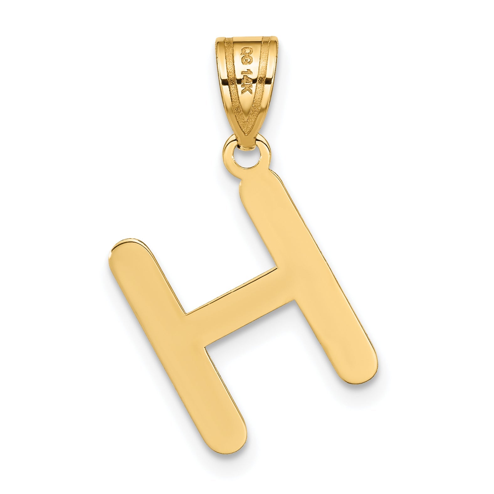 14k Yellow Gold 14k Polished Bubble Letter H Initial Pendant