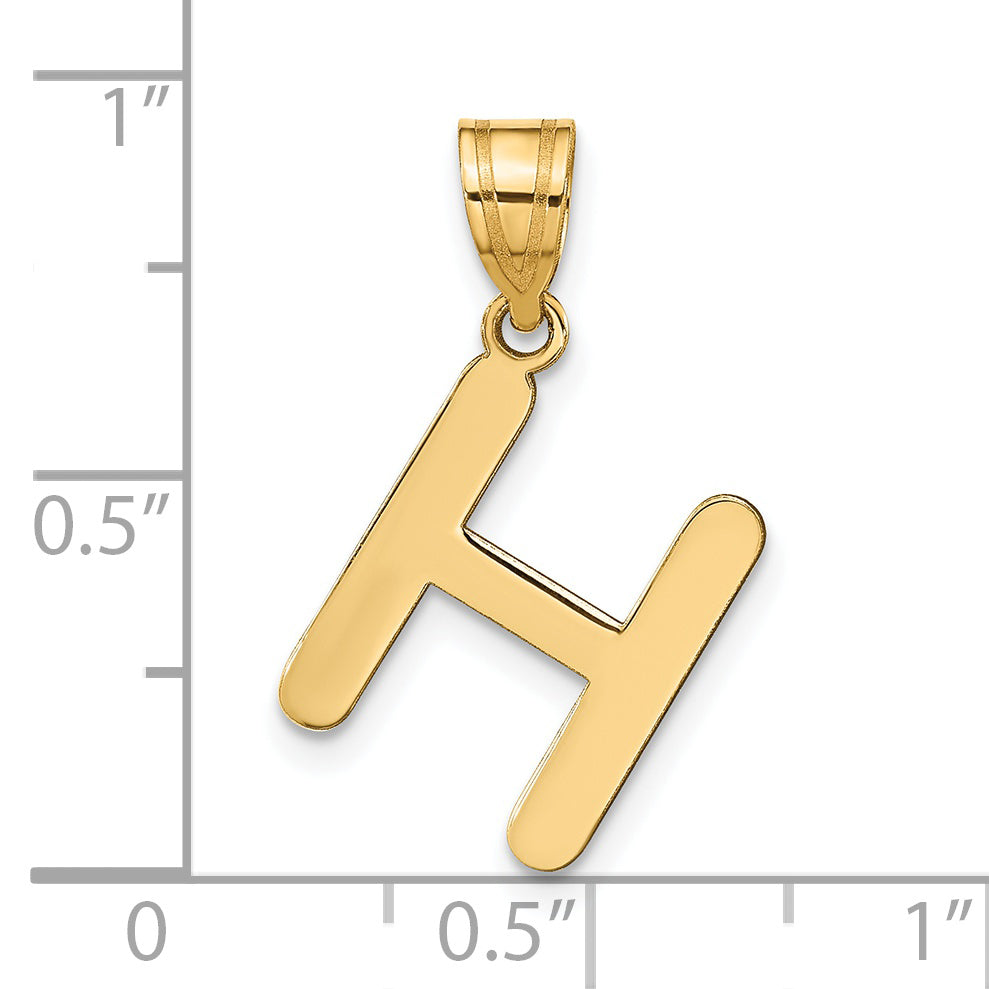 14k Yellow Gold 14k Polished Bubble Letter H Initial Pendant