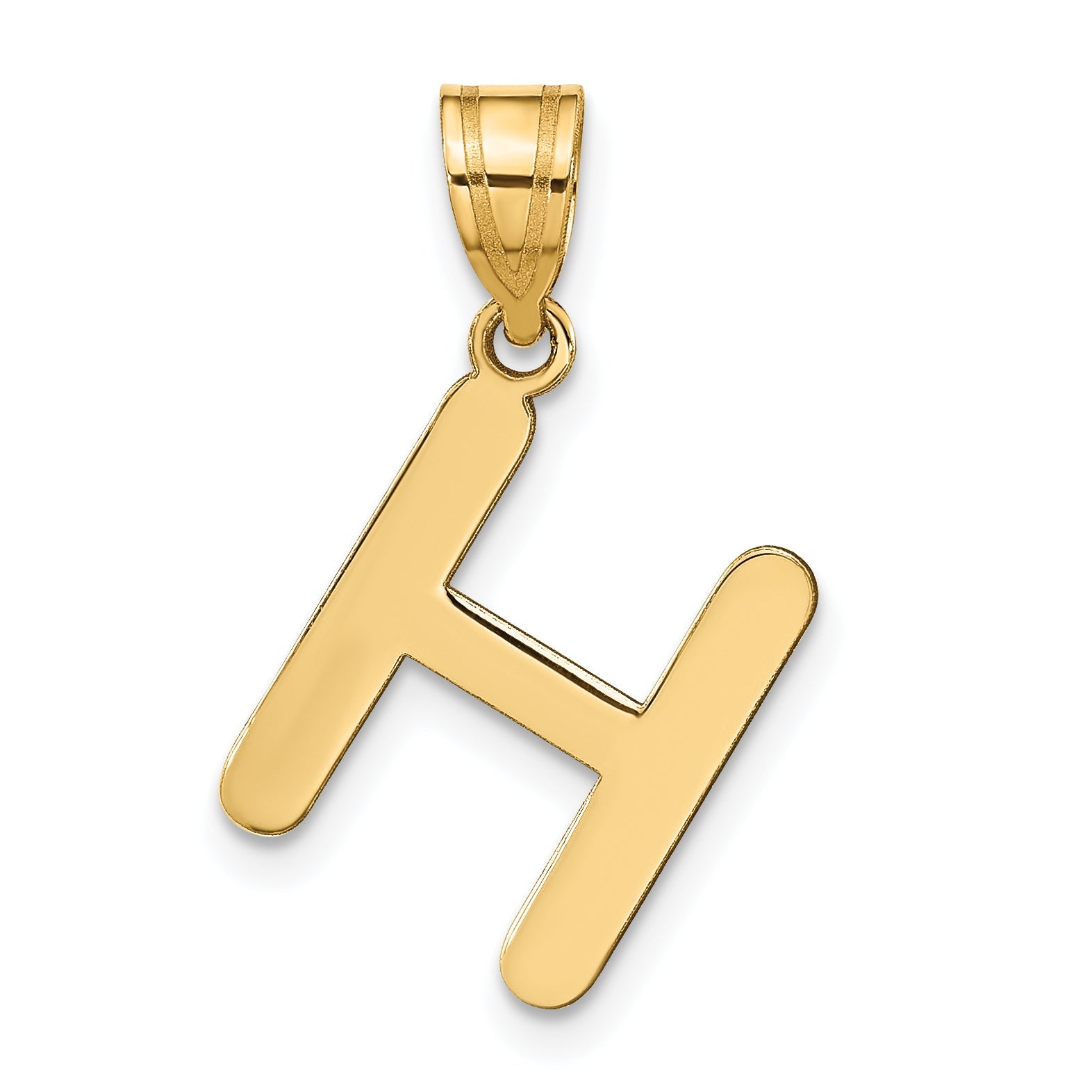 14k Yellow Gold 14k Polished Bubble Letter H Initial Pendant