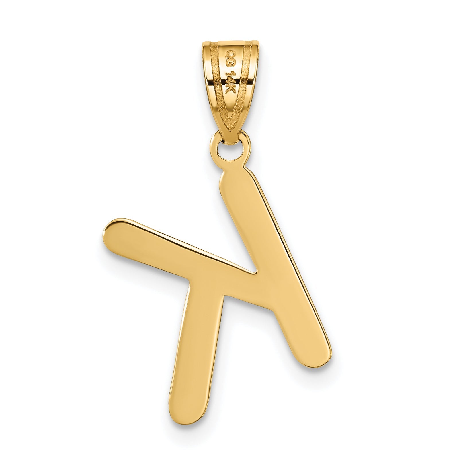 14k Yellow Gold 14k Polished Bubble Letter K Initial Pendant