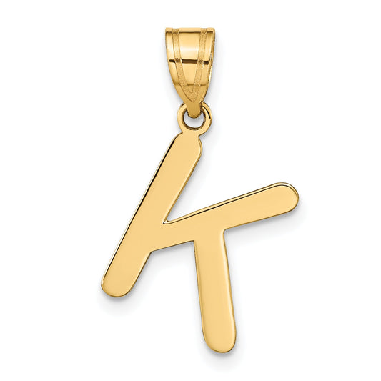 14k Yellow Gold 14k Polished Bubble Letter K Initial Pendant