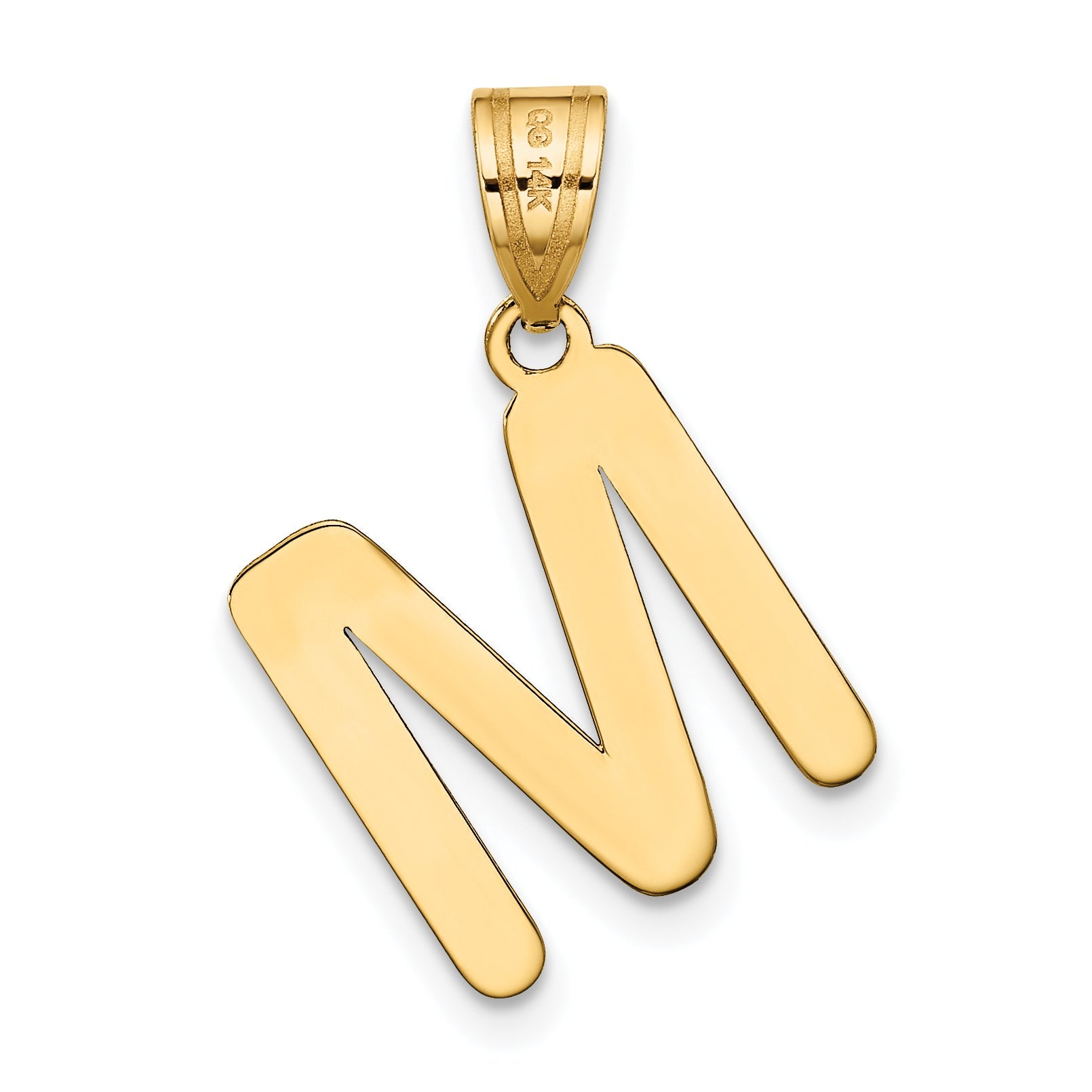 14k Yellow Gold 14k Polished Bubble Letter M Initial Pendant