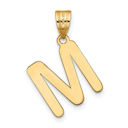 14k Yellow Gold 14k Polished Bubble Letter M Initial Pendant