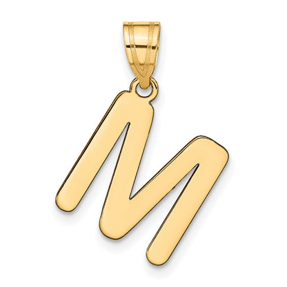 14k Yellow Gold 14k Polished Bubble Letter M Initial Pendant