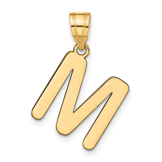 14k Yellow Gold 14k Polished Bubble Letter M Initial Pendant