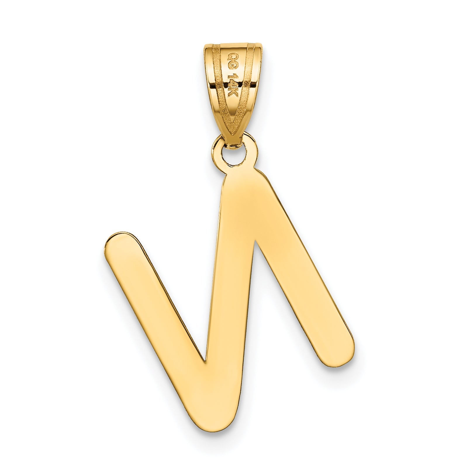 14k Yellow Gold 14k Polished Bubble Letter N Initial Pendant